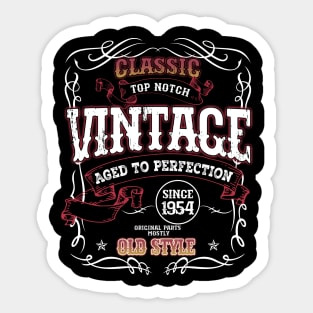 70th Birthday Gift for Men Vintage 1954 Aged to Perfection Sturgis 70th Birthday Sticker